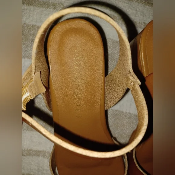 Altar’d State Holly Wedge Heel Clog Sandals Shoes Brown Leather Women’s - Picture 5 of 6